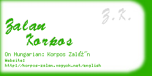 zalan korpos business card